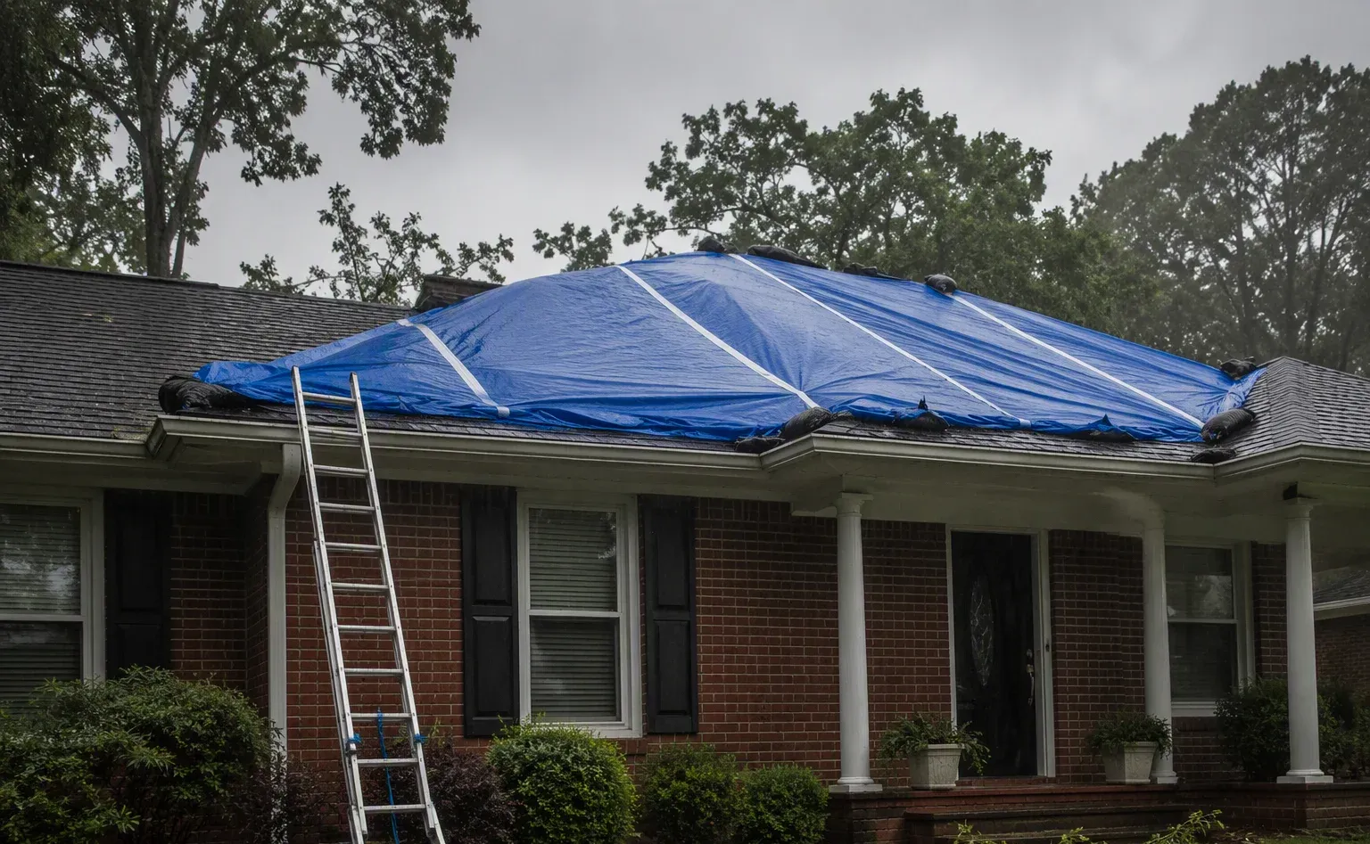Storm damage repair in a Sumter home after severe weather